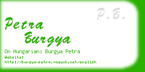 petra burgya business card